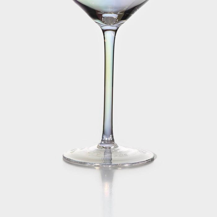 Набор бокалов стеклянных для вина Magistro «Иллюзия», 550 мл, 10×24 см, 6 шт, цвет перламутровый - фото 3 - id-p223214214