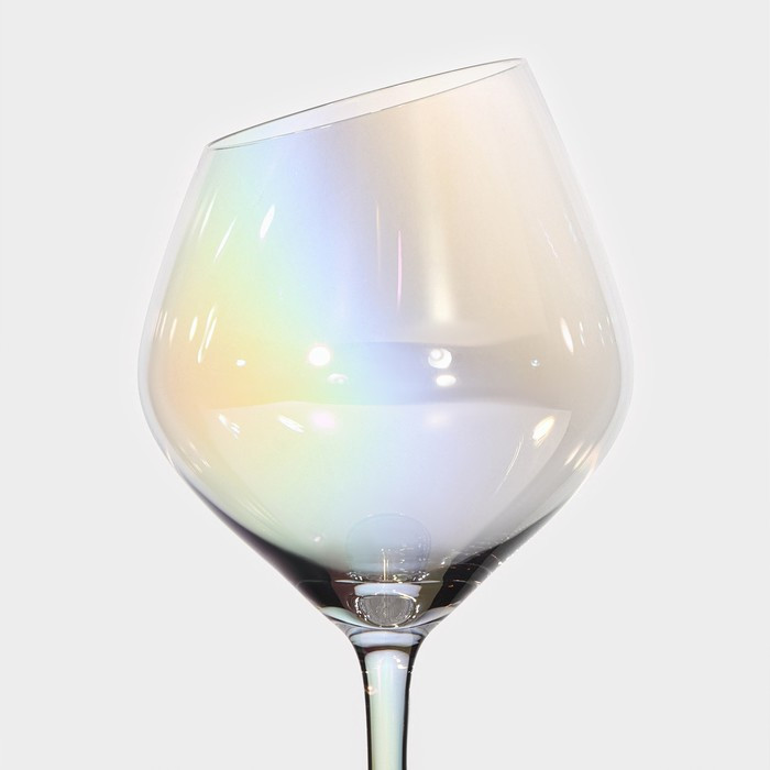 Набор бокалов стеклянных для вина Magistro «Иллюзия», 550 мл, 10×24 см, 6 шт, цвет перламутровый - фото 4 - id-p223214214
