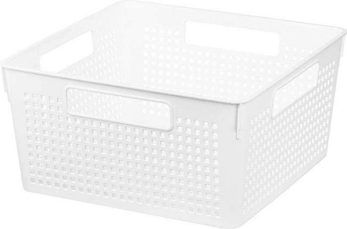 VIOLET Коробка для хранения квадратная "Лофт" с крышкой 11л 294х294х151 (белый) 6911106 - фото 6 - id-p223214464