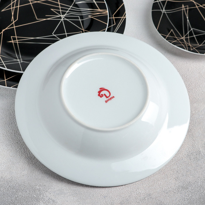 Набор керамической посуды Доляна «Кассиопея», 24 предмета: тарелки d=19/21/24 см, чайная пара 200 мл, цвет - фото 4 - id-p223214773