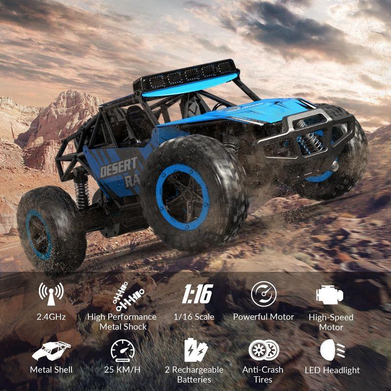 Радиоуправляемый внедорожник Volantex RC Desert King синий 4WD 2.4G 1/16 RTR - фото 4 - id-p223216373