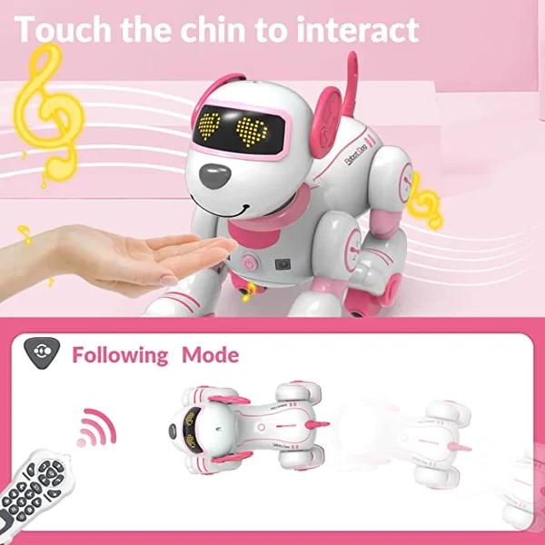 Радиоуправляемый робот-собака Volantex RC Умный друг звук, свет, танцы, розовая - фото 4 - id-p223216379