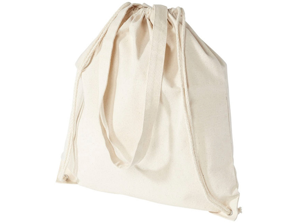 Рюкзак со шнурком Eliza из хлопчатобумажной ткани плотностью 240 г/м2, натуральный - фото 4 - id-p223216731