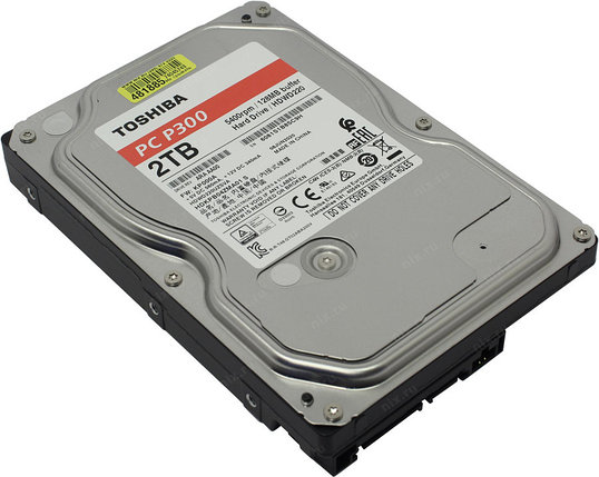 Жёсткий диск HDD 2 Tb SATA 6Gb/s Toshiba P300 HDWD220UZSVA 3.5" 5400rpm 128Mb, фото 2