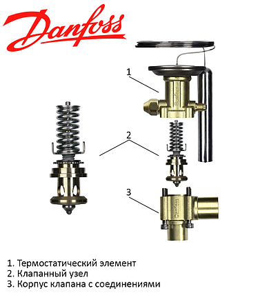 Клапанный узел (дюза) Danfoss №03 (067B2791) к ТРВ TE 5, фото 2