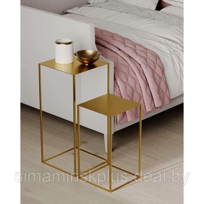 Набор столиков кофейных Mayen Gold, 640×340×740 мм, цвет золотистый - фото 6 - id-p223220338