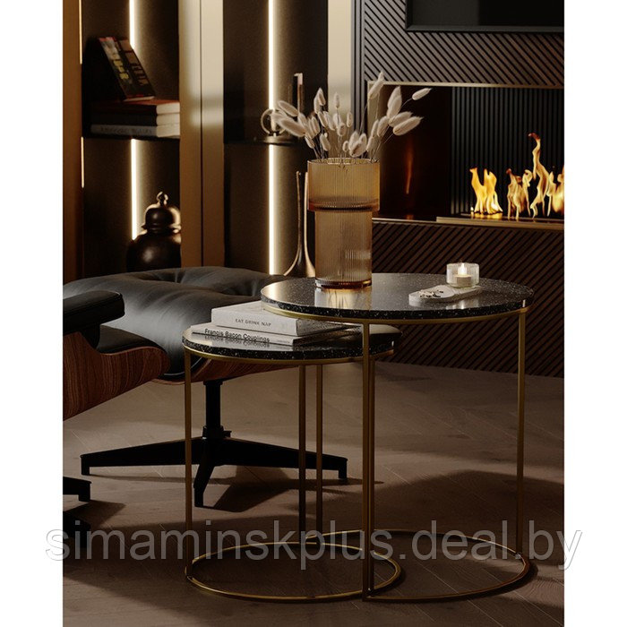 Набор столиков кофейных Hans, 900×500×520 мм, цвет чёрный мрамор - фото 3 - id-p223220359