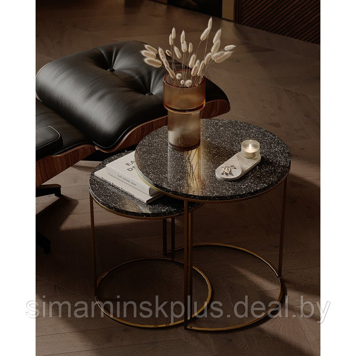 Набор столиков кофейных Hans, 900×500×520 мм, цвет чёрный мрамор - фото 4 - id-p223220359