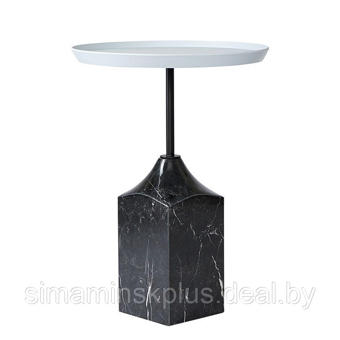 Столик кофейный Sustainable, 377×377×530 мм, цвет серый / чёрно-белый - фото 1 - id-p223220361