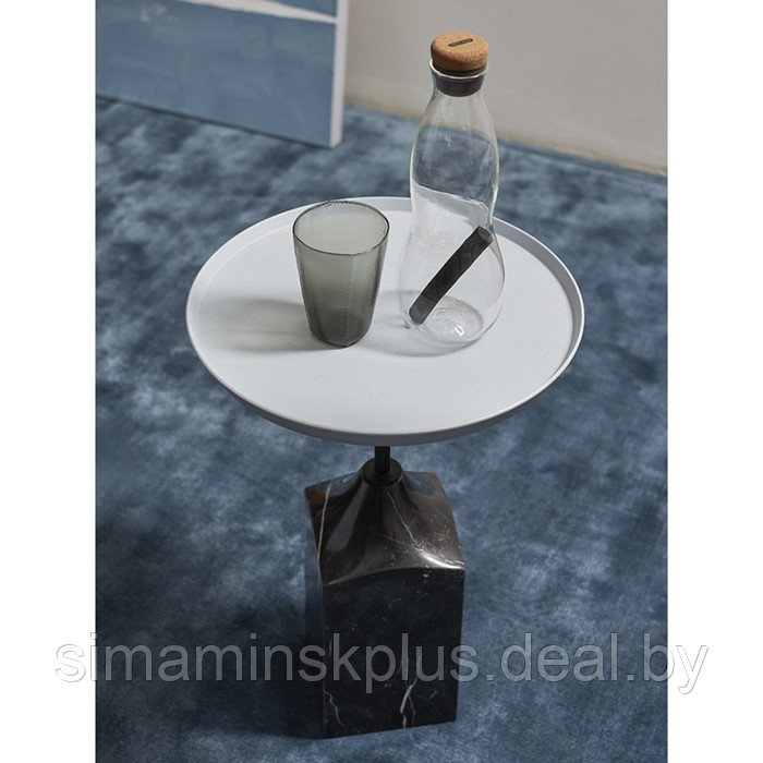 Столик кофейный Sustainable, 377×377×530 мм, цвет серый / чёрно-белый - фото 4 - id-p223220361