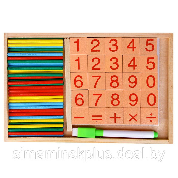 Набор для изучения счёта, палочки, плашки, досочка и маркер в наборе - фото 2 - id-p223220727