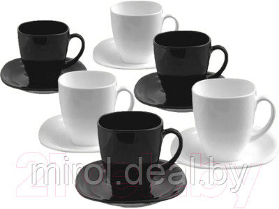 Набор для чая/кофе Luminarc Carine Black/White D2371 - фото 1 - id-p223224629