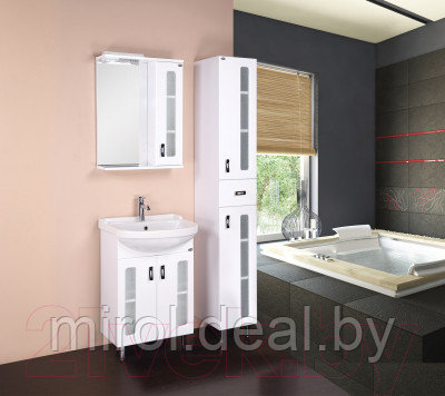 Шкаф с зеркалом для ванной Onika Кристалл 58.01 R - фото 2 - id-p223224831