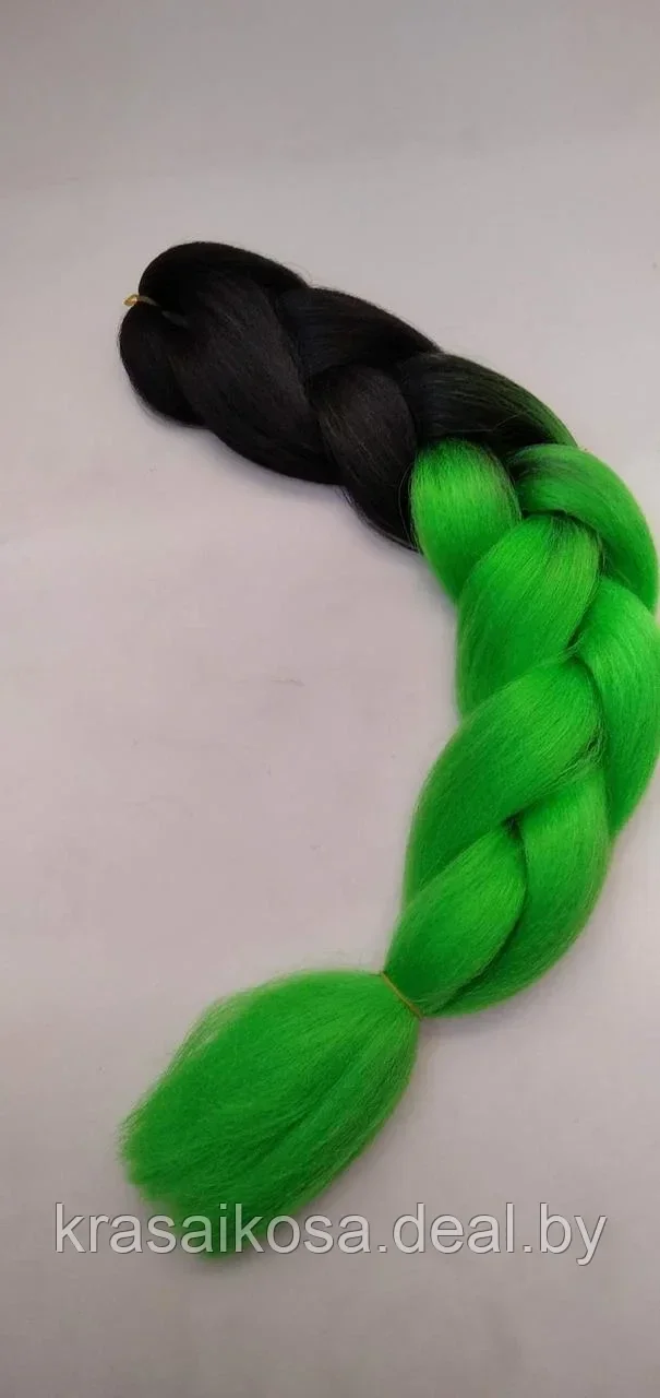 Канекалон 60 см 100 г Черный Зеленый двухцветный омбре - фото 1 - id-p223235122