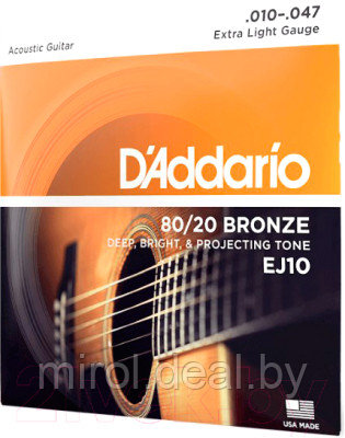 Струны для акустической гитары D'Addario EJ10 - фото 1 - id-p223225862