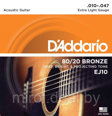 Струны для акустической гитары D'Addario EJ10 - фото 2 - id-p223225862