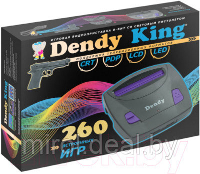 Игровая приставка Dendy King 260 игр + световой пистолет - фото 1 - id-p223228861