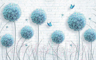 Фотообои листовые Vimala 3D Одуванчики лофт голубые - фото 1 - id-p223231809