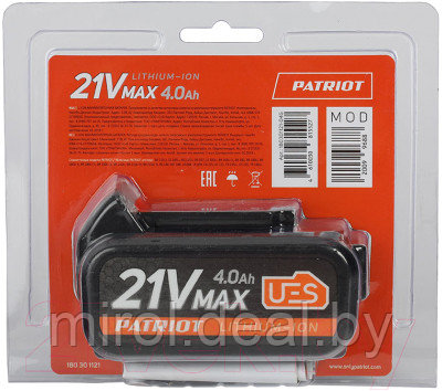 Аккумулятор для электроинструмента PATRIOT BR 21V Max Li-ion 4.0Ah Pro UES - фото 2 - id-p223225150