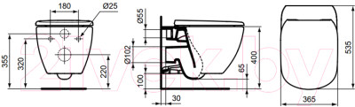 Унитаз подвесной с инсталляцией Ideal Standard Tesi T007901 + T352701 + 38772001 - фото 8 - id-p223235335