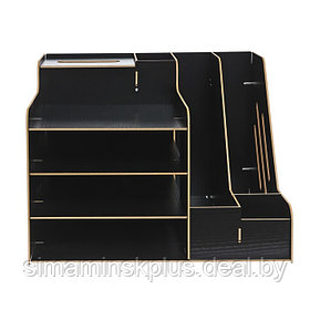 Органайзер-подставка настольный deVENTE. Mega 37 x 28,1 x 27 см, МДФ, чёрный, картонная коробка