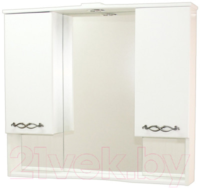 Шкаф с зеркалом для ванной СанитаМебель Джаст 12.850 - фото 1 - id-p223242710