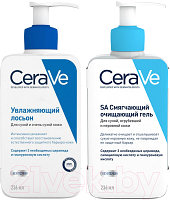 Набор косметики для лица CeraVe Гель для сухой кожи+Лосьон для сухой и очень сухой кожи