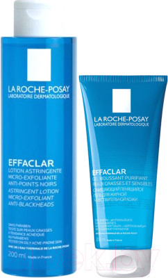 Набор косметики для лица La Roche-Posay Effaclar Гель очищающий 200мл+Лосьон сужающий поры 200мл - фото 1 - id-p223241574