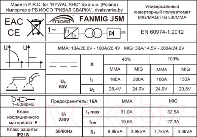 Полуавтомат сварочный Most FANMIG J5M / 5100020189 - фото 7 - id-p223241577