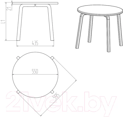 Стол детский Millwood Круглый СК-1 - фото 8 - id-p223242866