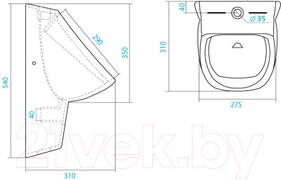 Писсуар Santek Гала WH301774 - фото 3 - id-p223241448