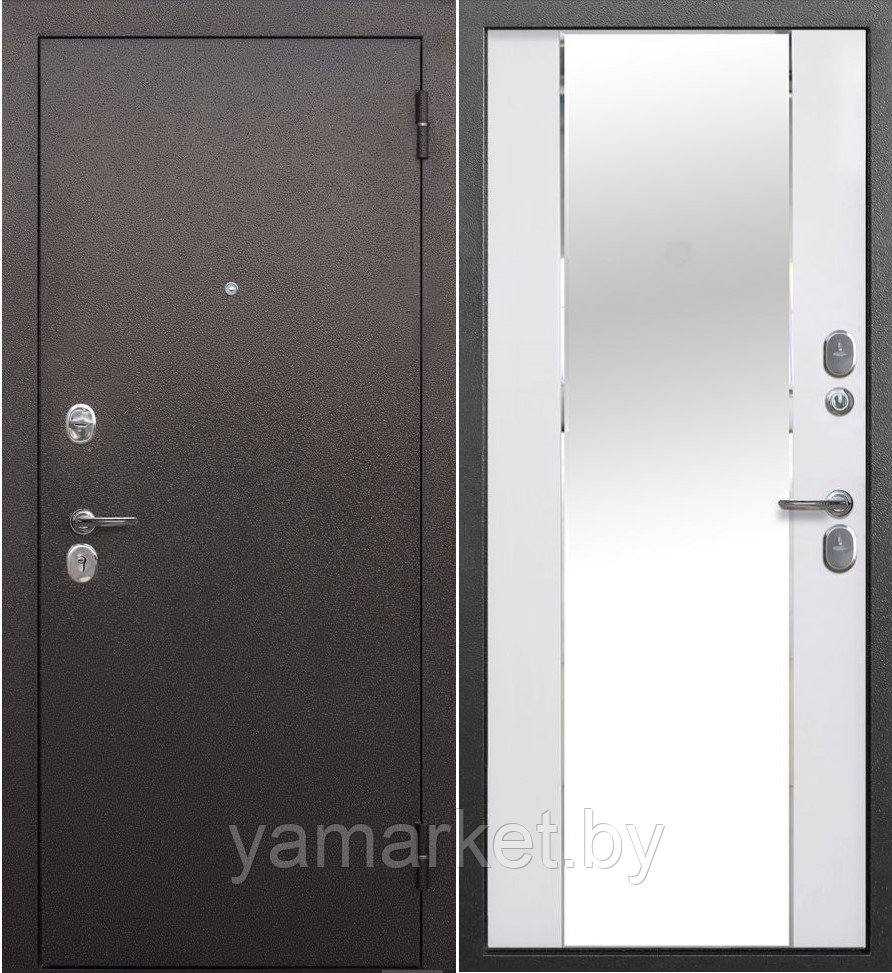 Дверь металлическая Тайга 7 см Зеркало - фото 1 - id-p223243264