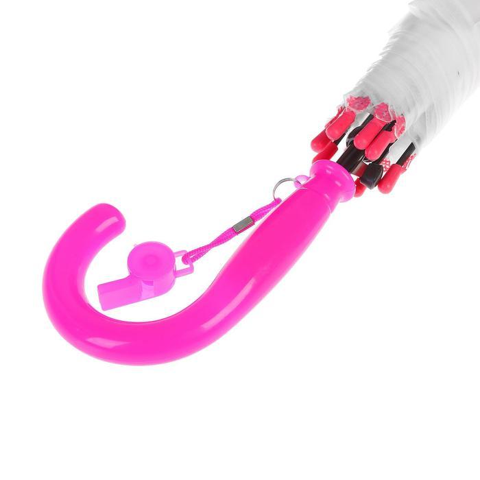 Зонт-трость «Гербера», полуавтоматический, со свистком, R=41см, цвет розовый - фото 3 - id-p223243476