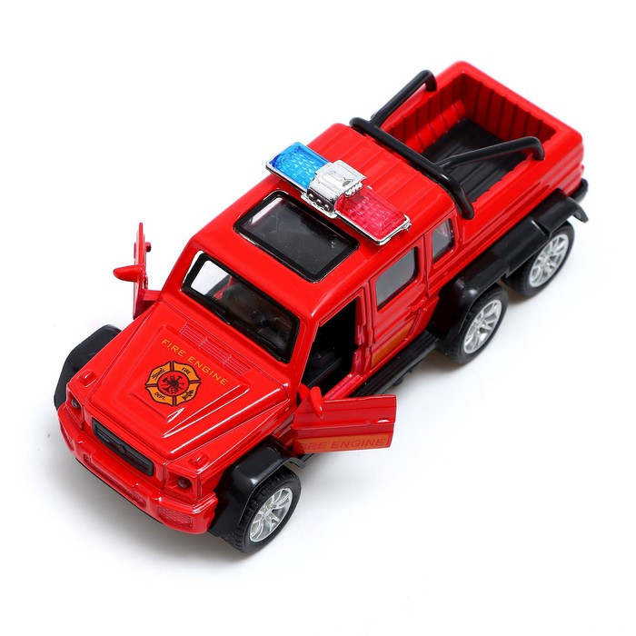 Машина металлическая «Джип 6X6 спецслужбы», 1:32, инерция, цвет красный - фото 3 - id-p223243735