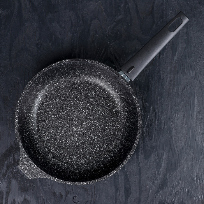 Набор кухонной посуды «Мраморная №6», крышка, съёмная ручка, антипригарное покрытие, цвет тёмный мрамор - фото 2 - id-p223243894