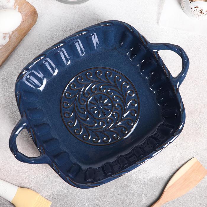 Форма для выпечки из жаропрочной керамики Доляна «Массимо», 33×25,5×7,5 см, цвет синий - фото 2 - id-p223243904
