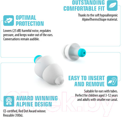 Защита для ушей ребенка Alpine Hearing Protection PluggiesKids / 111.31.150 - фото 8 - id-p223244398