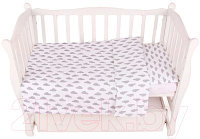 Комплект постельный для малышей Amarobaby Baby Boom Облака / КПБ-3 Облака серый