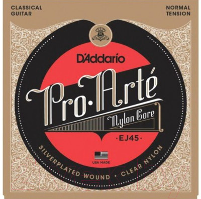 Струны для классической гитары D'Addario EJ45 Normal Tension Silver - фото 1 - id-p223249270