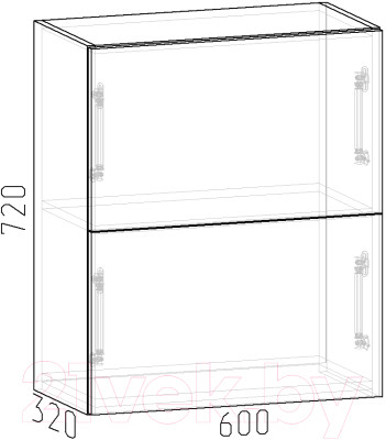 Шкаф навесной для кухни Интермебель Микс Топ ШНС 720-11-600 60см - фото 4 - id-p223250117