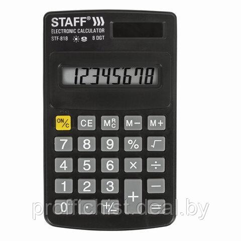 Калькулятор карманный STAFF STF-818 (102х62 мм), 8 разрядов, двойное питание ЦЕНА БЕЗ НДС - фото 2 - id-p223252380