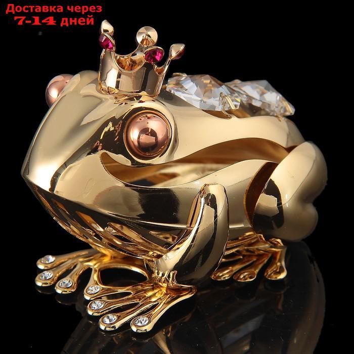 Сувенир "Лягушка", 4×6,5×4,5 см, с кристаллами Сваровски - фото 1 - id-p222821375
