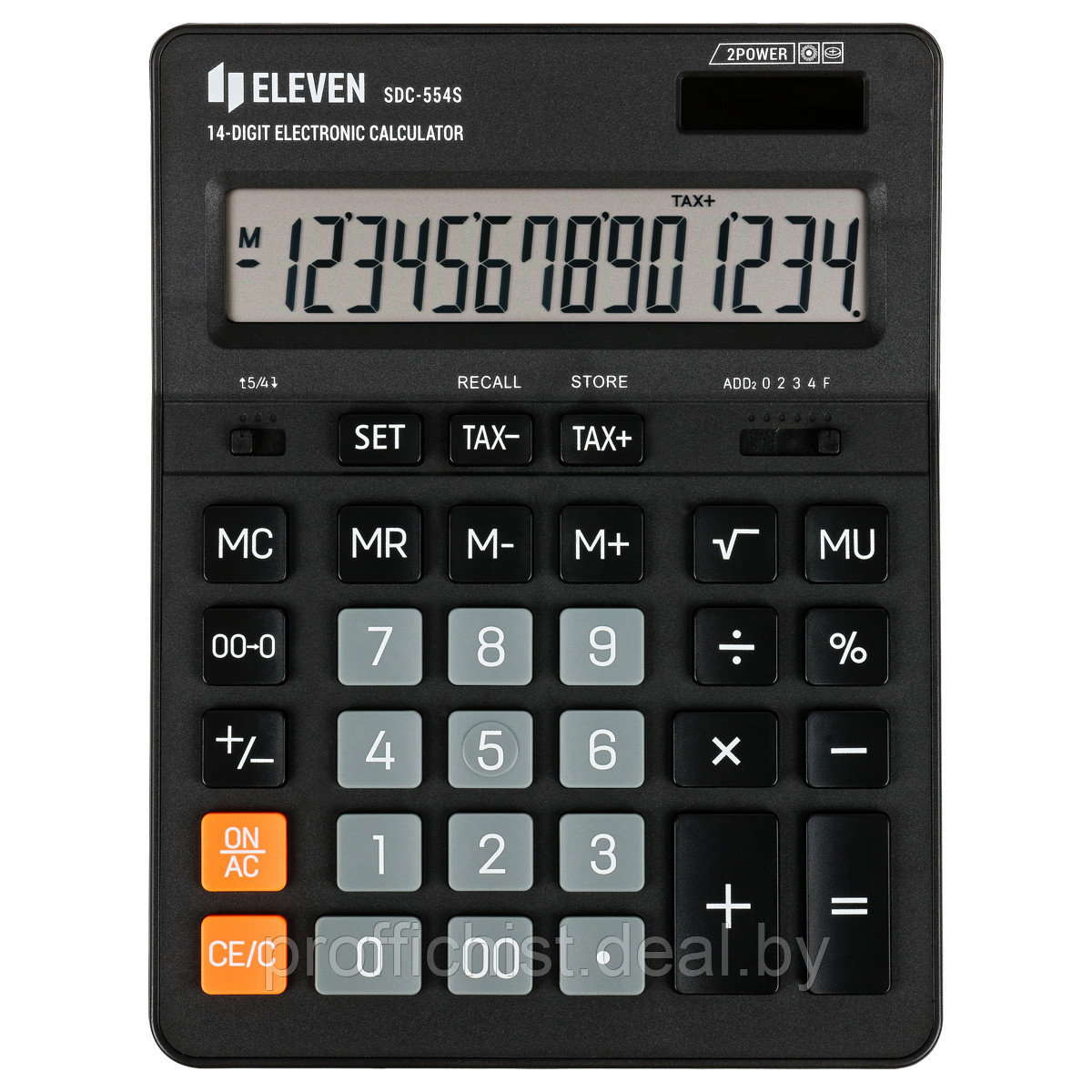 Калькулятор настольный Eleven SDC-554S, 14 разрядов, двойное питание, 155*205*36мм, черный ЦЕНА БЕЗ НДС!!! - фото 1 - id-p223252538