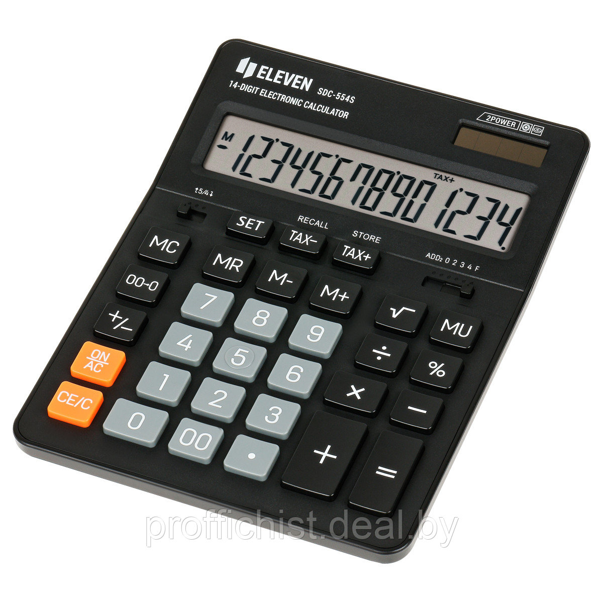 Калькулятор настольный Eleven SDC-554S, 14 разрядов, двойное питание, 155*205*36мм, черный ЦЕНА БЕЗ НДС!!! - фото 4 - id-p223252538