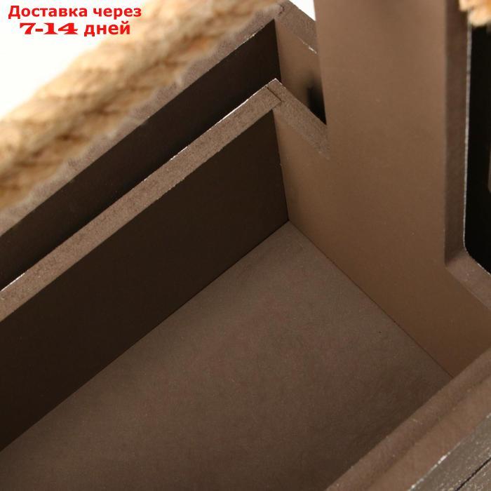 Набор кашпо деревянных 2 в 1 (25.5×15×30; 20×12×23) "Прованс", коричневый - фото 5 - id-p223152097