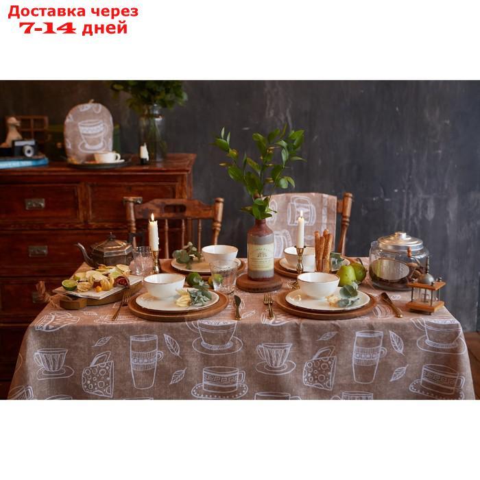 Скатерть "Доляна" Cup of tea 220х144 см, 100% хлопок, 164 г/м2 - фото 8 - id-p223161626