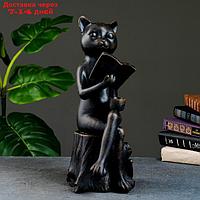 Садовая фиигура "Кошка Анфиса" черная, 21x17x41см