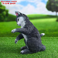 Садовая фигура "Котёнок Васька", серый 16х19х26см