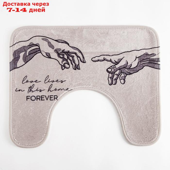 Набор ковриков для ванной Этель "Forever" 2 шт, 80х50 см, 50х40 см, велюр - фото 2 - id-p222843616