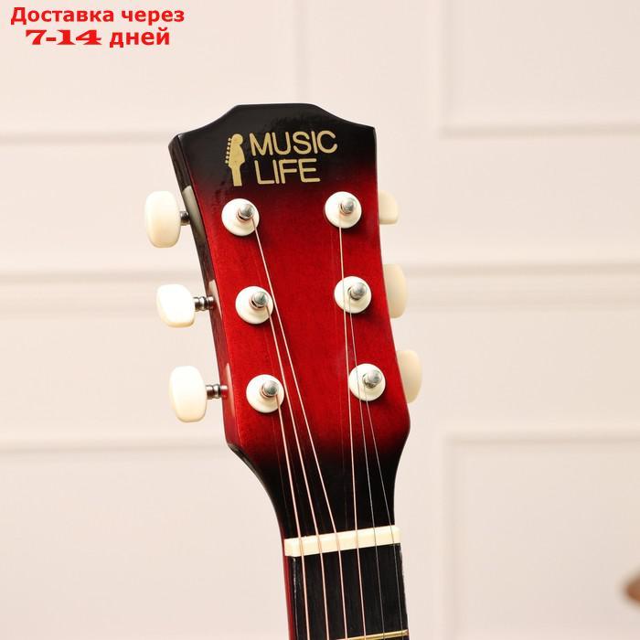 Гитара акустическая красная, 6-ти струнная 97см - фото 2 - id-p222843630